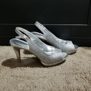 Rampage Flanders 2 Silver Peep Toe Platform Heel